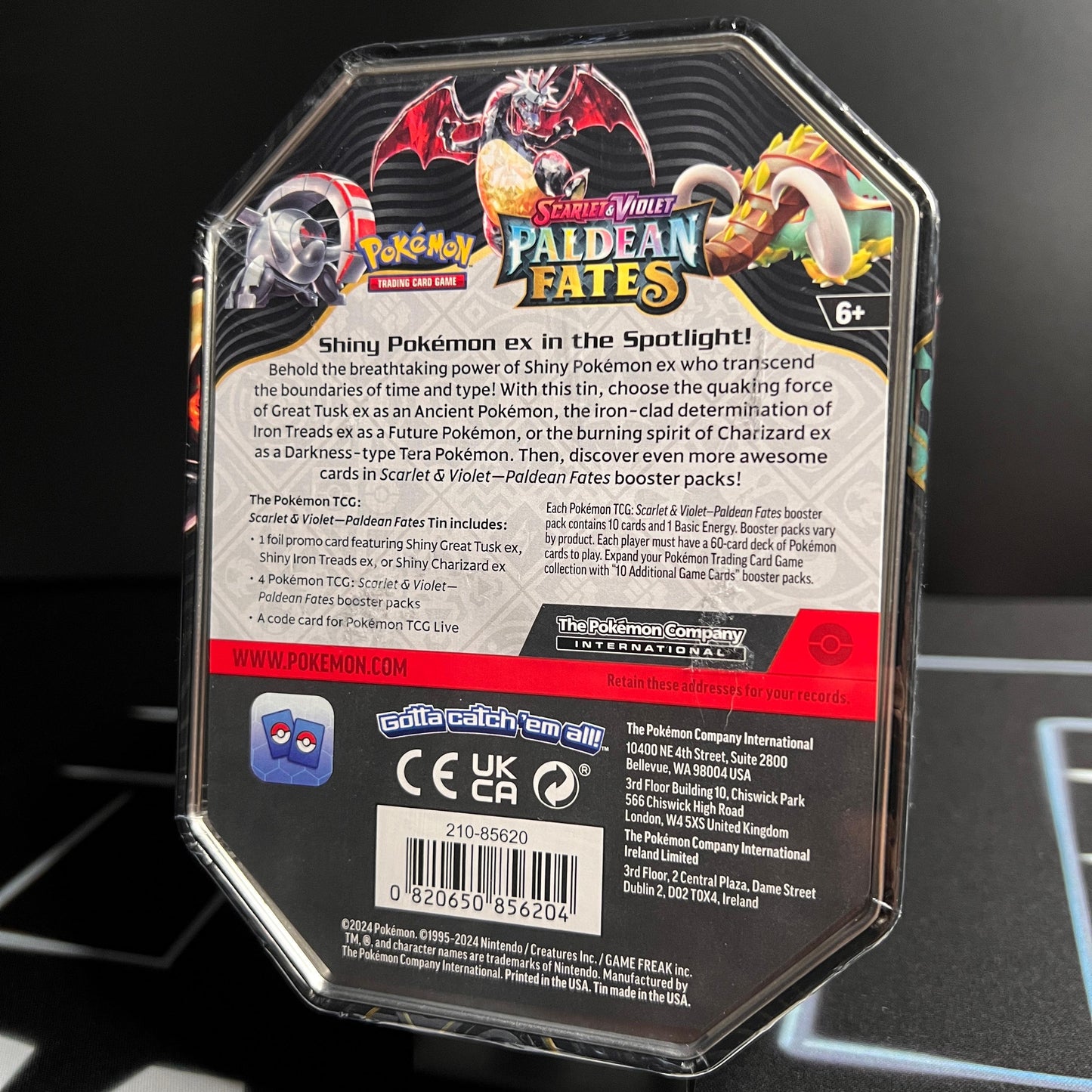 Pokemon TCG | Paldean Fates Tin | Shiny Iron Treads EX