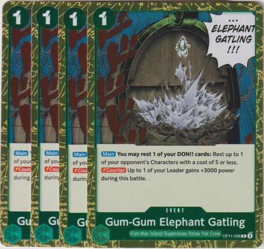 OP11-038 Gum-Gum Elephant Gatling x4