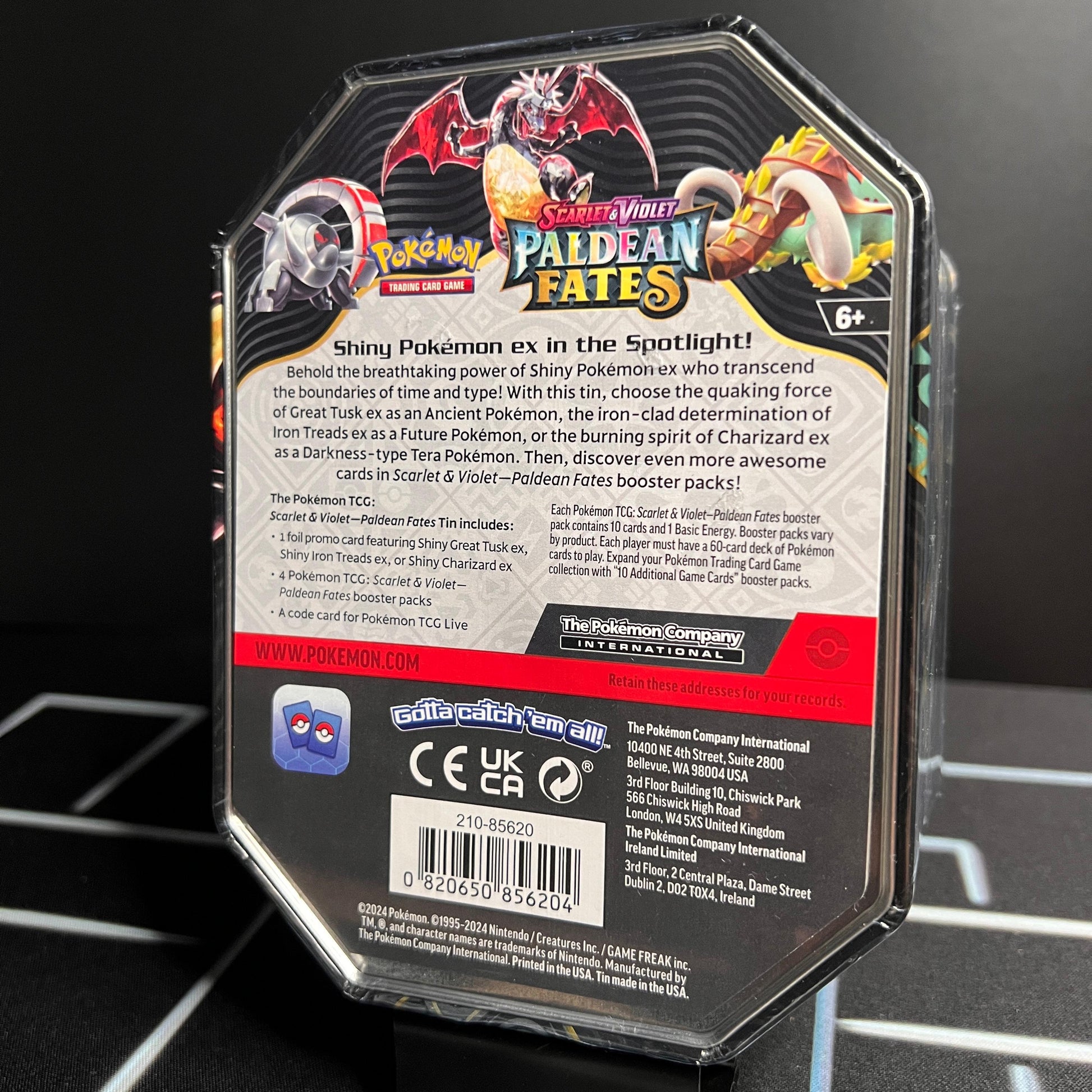 Pokemon TCG | Paldean Fates Tin | Shiny Charizard EX Hevalamon Cards Pokemon TCG | Paldean Fates Tin | Shiny Charizard EX Hevalamon Cards